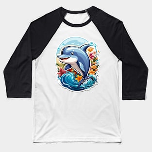 Cute Dolphin Baseball T-Shirt